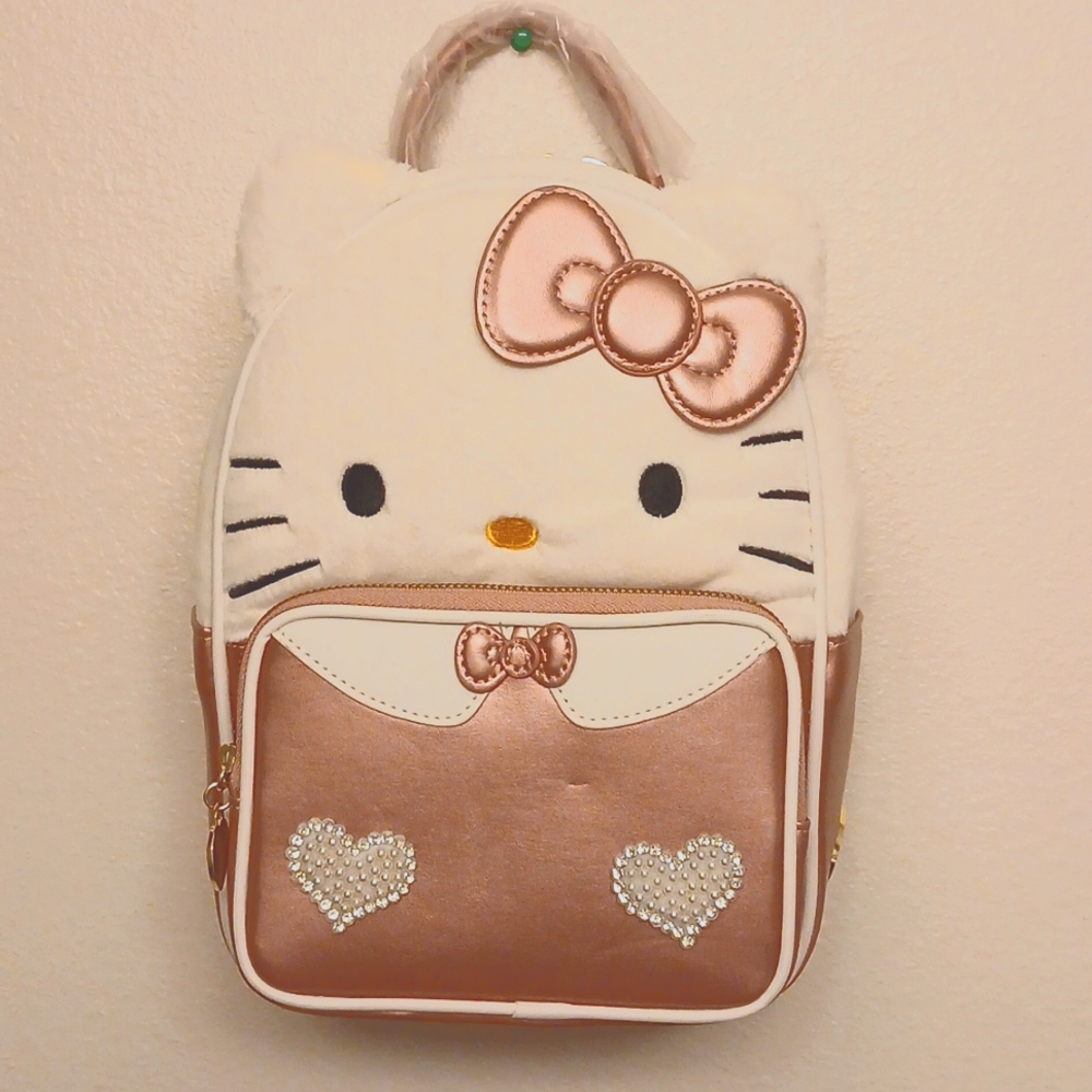 Her Universe Hello Kitty Rhinestone Fuzzy Mini Backpack - Picture 4 of 7